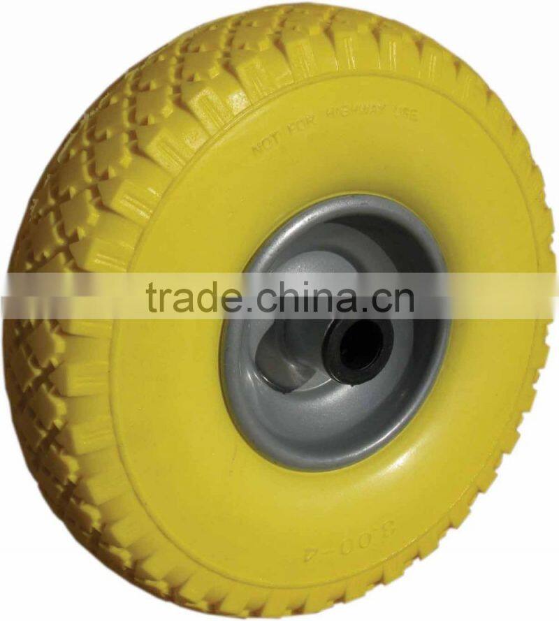 10inch PU foam trolley wheel 3.00-4