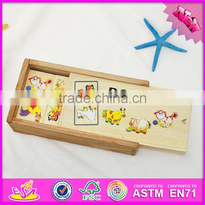 2016 top fashion educational wooden kids domino toy WJ278168