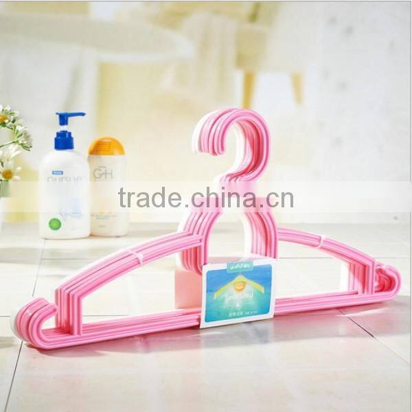 6pcs pink&white plastic hanger/manufacturer OEM 6pcs two color plastic hanger in factory price