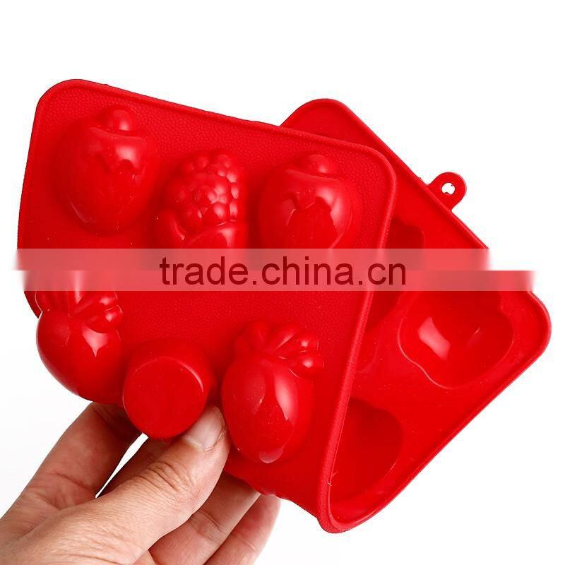 CBU28 FDA 12 connected Fruit shape silicone cake mould/ Pie pan