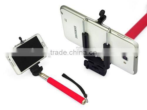 2014 new extendable mobile phone selfie stick with blue tooth remote shutter