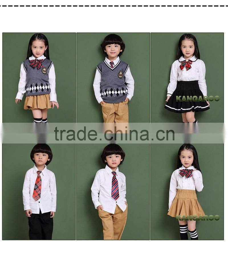 Cotton Plaid Kindergarten School Kids Uniform Design