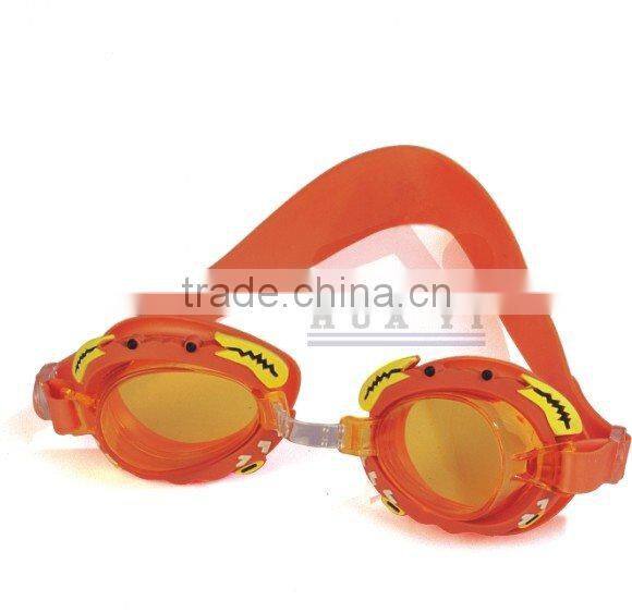 Fashion silicone children swimming goggles and caps
