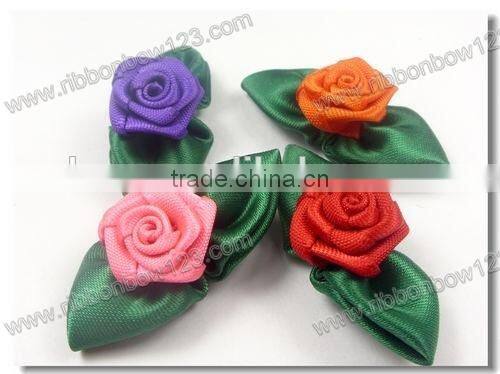 fashion new decorative garments handmade flowers/pure handmade ribbon flowers for Bra
