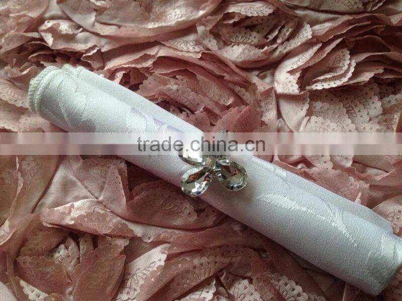 Lucky Clover Four Leafs Flower Style Clear Rhinestone Diamond Napkin Ring