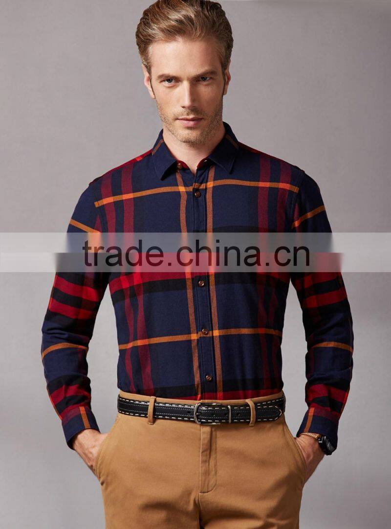 2015 hot sale prints new design latest shirt designs for men, men's high quality grid shirt