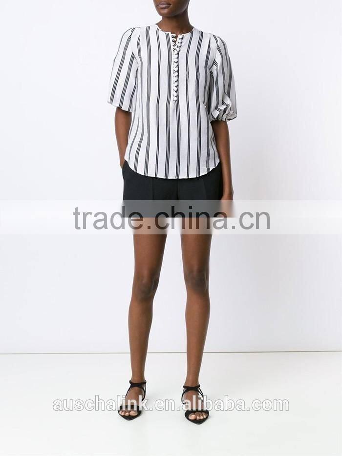 2016 high quality fancy stripe shirt elegant design OEM service