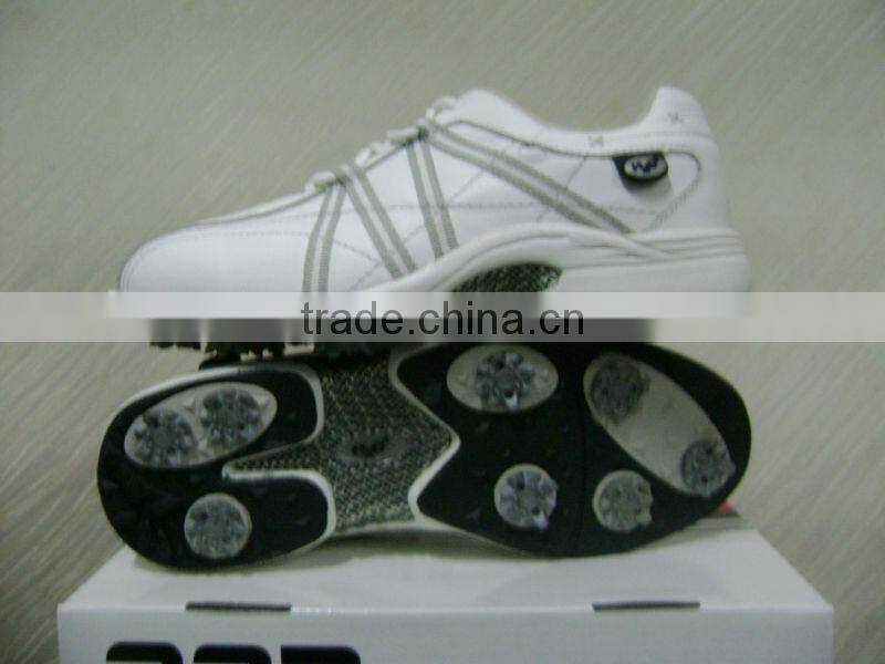 Fashion stylish women handmade men golf sport shoes have eight spikes use PU for business