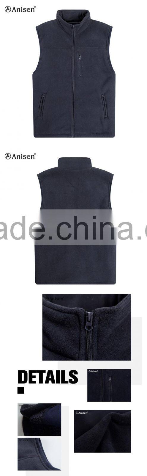wholesale custom oem polar fleece outdoor men vests