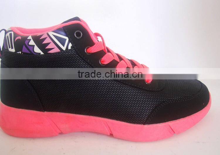 2017 black PU upper pink outsole new model shoes women