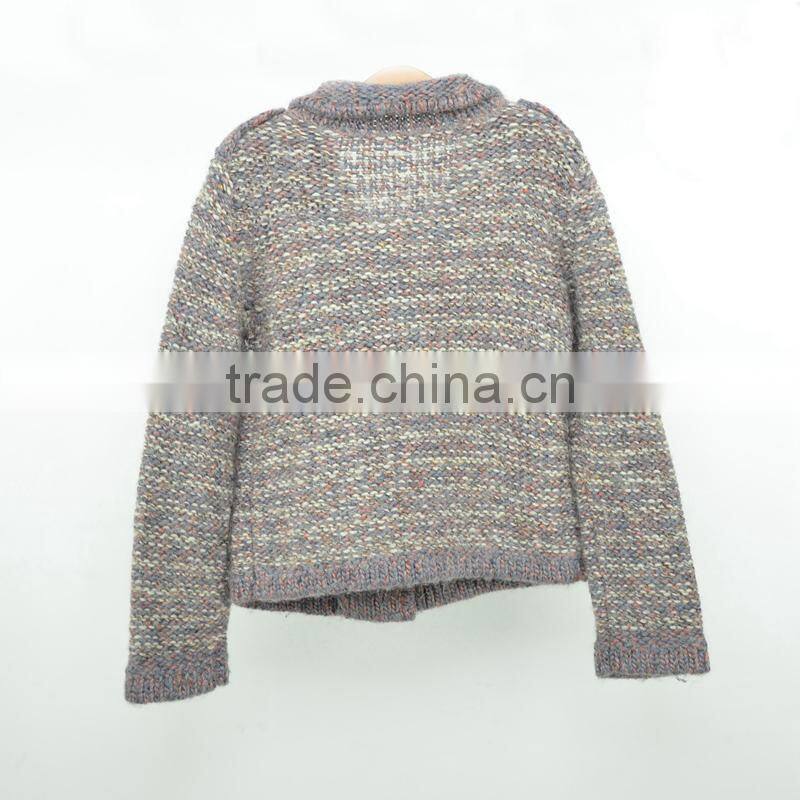 Hand Knitted Kids Cardigan Wool Sweater Knitting Design For Girl
