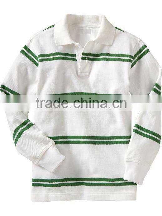 Blank white long sleeve polo shirt for Boys