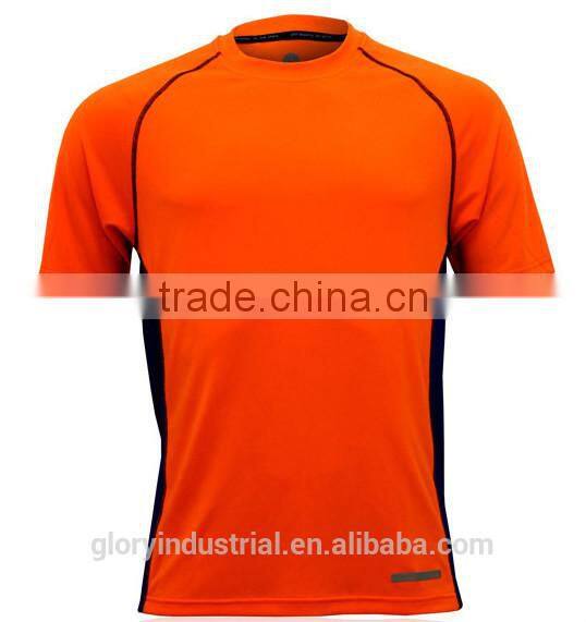 Polyester spandex dry fit glitter printed custom mens t-shirt