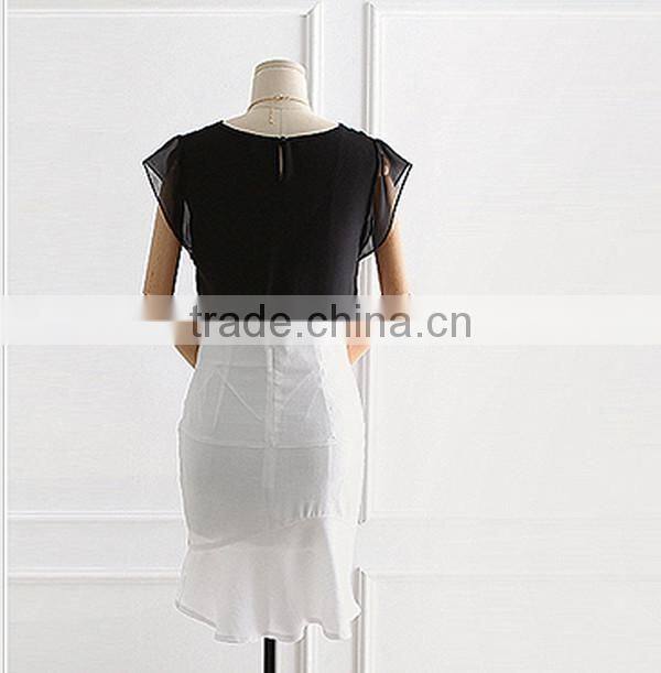 European and American style summer new fashion V neck perspective women chiffon,chiffon fabric