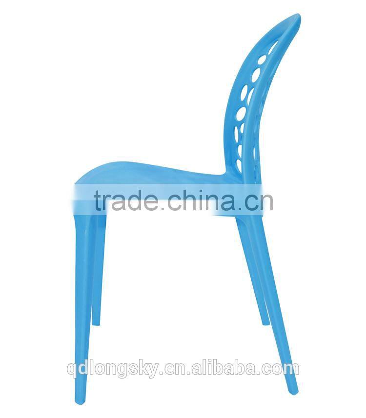 LS-4031A wholesale Leisure design outdoor furniture stackable full plastic cheap used colorful garden chairs for hot sale