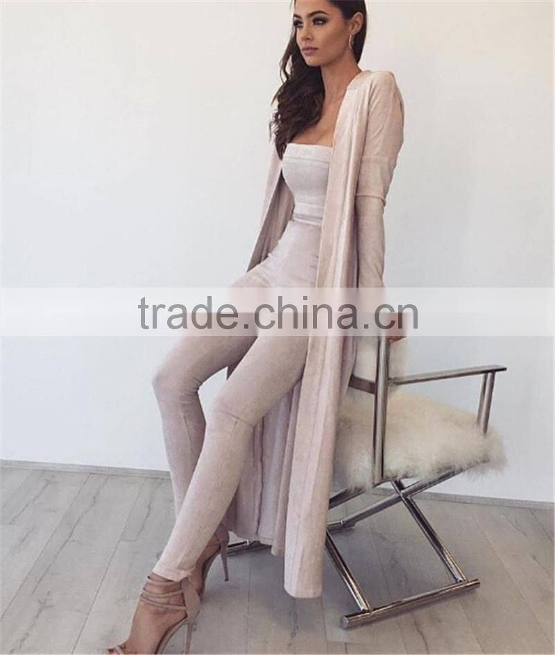 Runwaylover 068 2017 Women Winter Fashion Long Style Suede Trench Coats