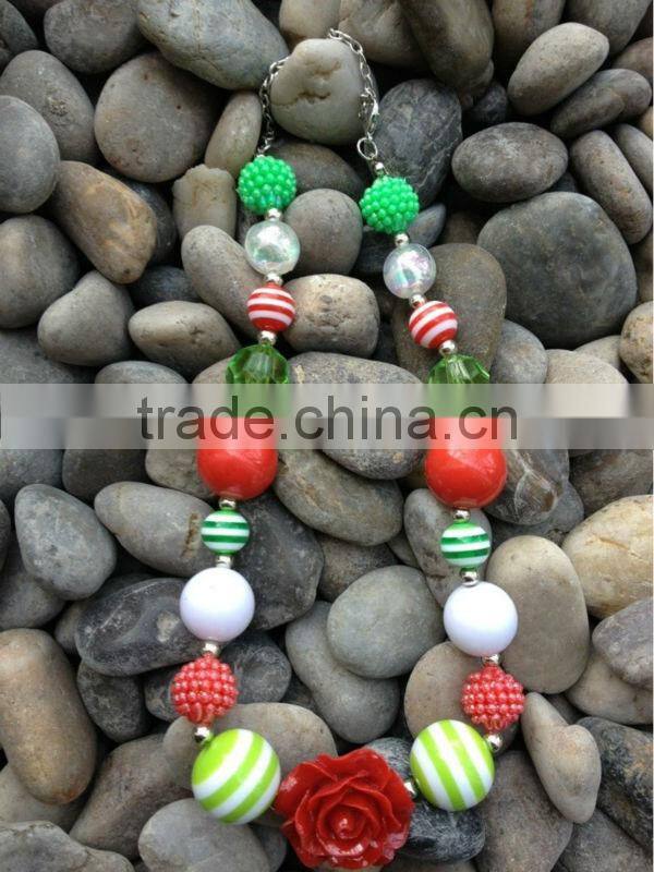 Chirstmas Girls Chunky Necklace, Girls Bubblegum Chunky Necklace, Girls Chunky Bubble Gum Bead Necklace,Chunky Bead Necklace