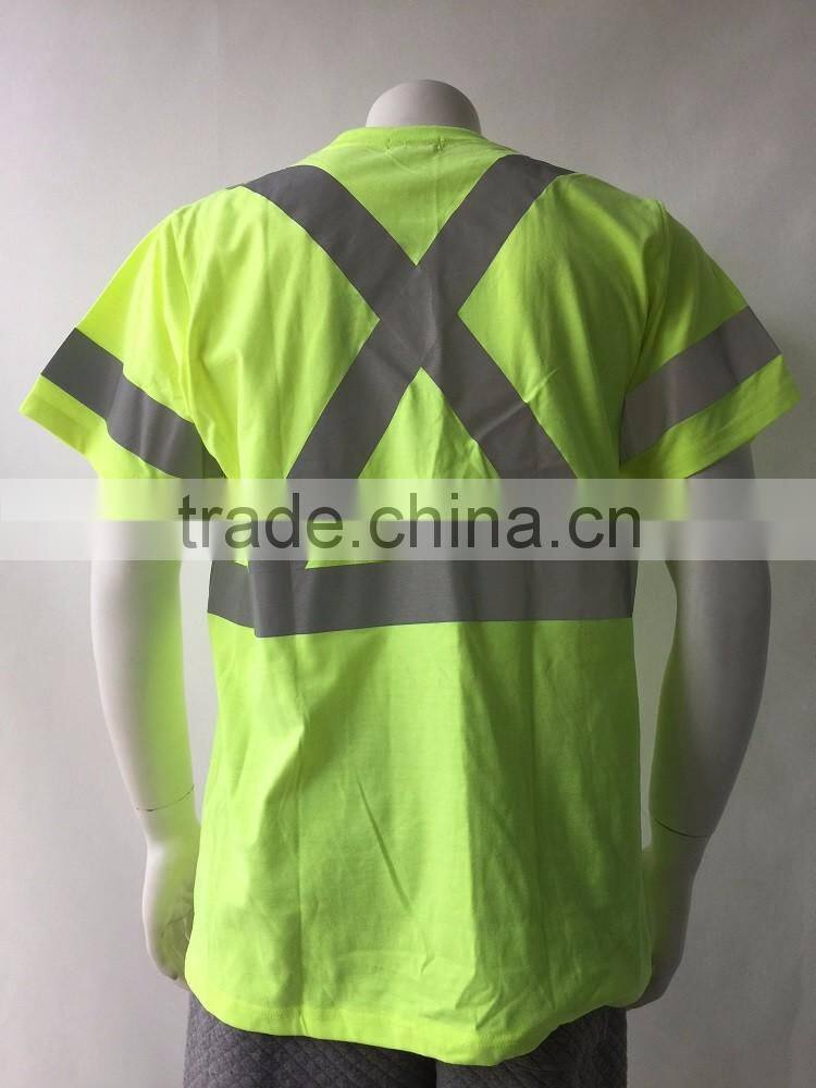 High visibility Lime short sleeve CSA Z96 reflective T-shirt