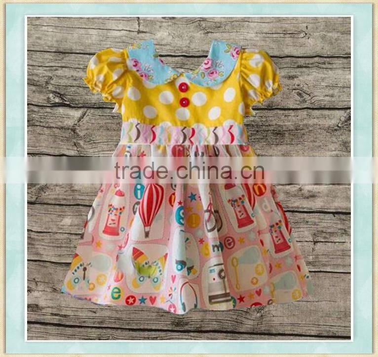 Hot sale 2017 summer latest long skirt design children's Color balloon pattern boutique clothing girl sleeveless dress