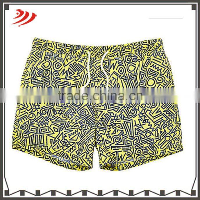 Factory custom 100% cotton wholesale athletic shorts with abstract print acid wash