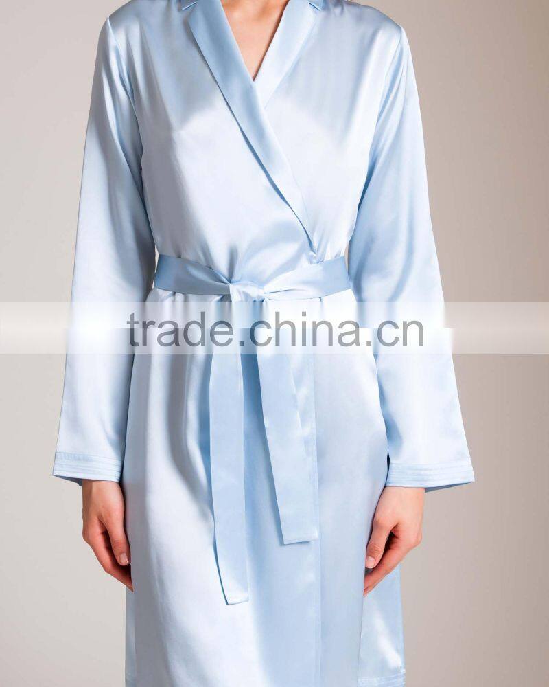 Wholesale new design plus pajamas satin dress blank plain short custom design satin Nighty robes women