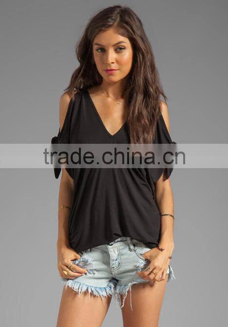 95% viscose 5% spandex arm tie top