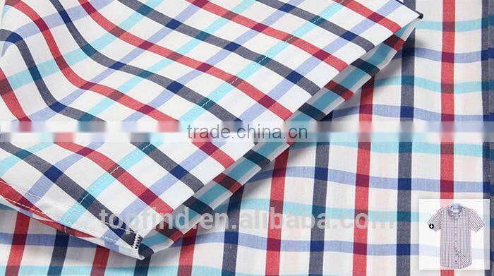 2016 new design fashionable style slim fit plaids short shirts for men