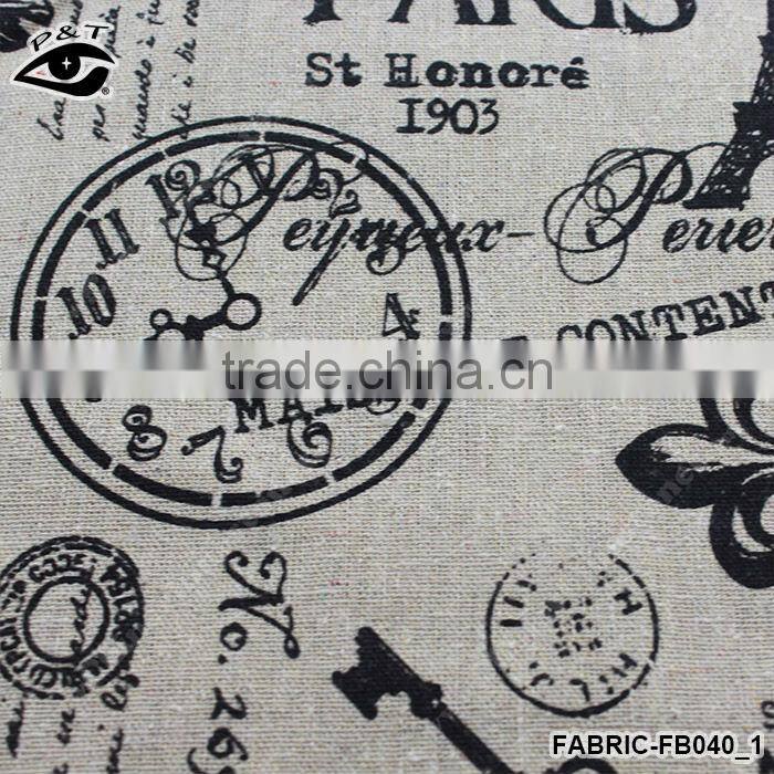 Classical Fabric printing Paris Linen Cotton Fabric 100% Linen Fabri Cotton Fabric for Home Textile Curtain