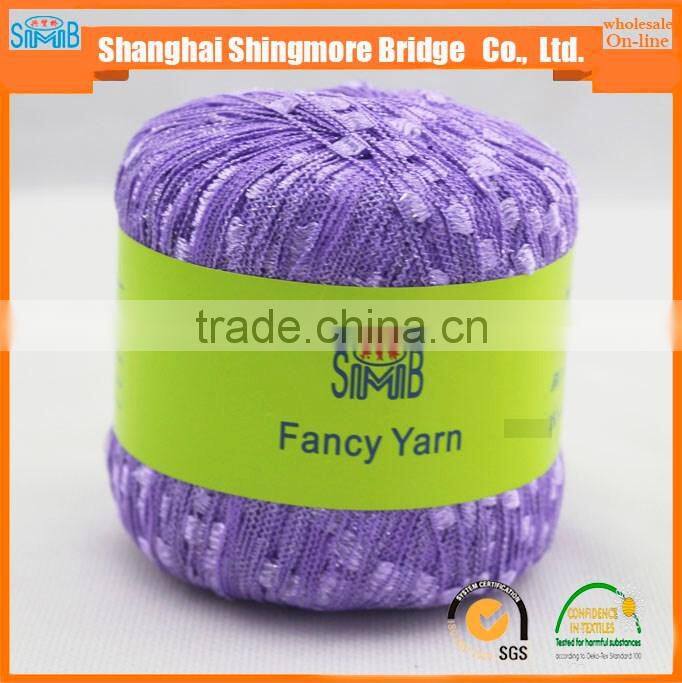fancy yarn manufacturer hot sales oeko tex 100 quality nylon polyester lurex ladder yarn with 50 gram balls