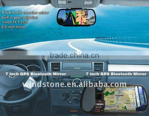 High Definition Bluetooth Handsfree 7 Inch GPS Mirror Navigation