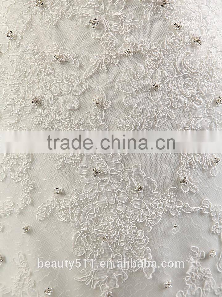 2017 A-line High Neck Sleeveless Floor-length Lace Wedding Gowns AS41101