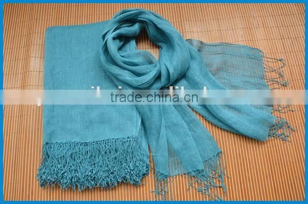 Men and women's fashion linen scarf factory china