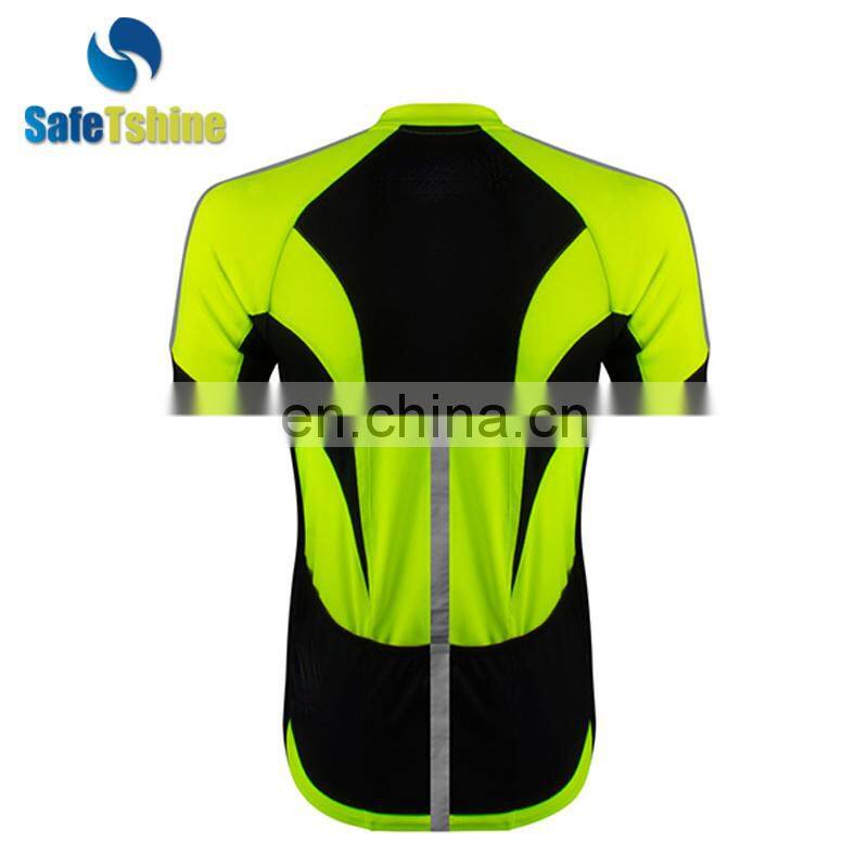 Fashion safety protective breathable fluorescent sport jerseys