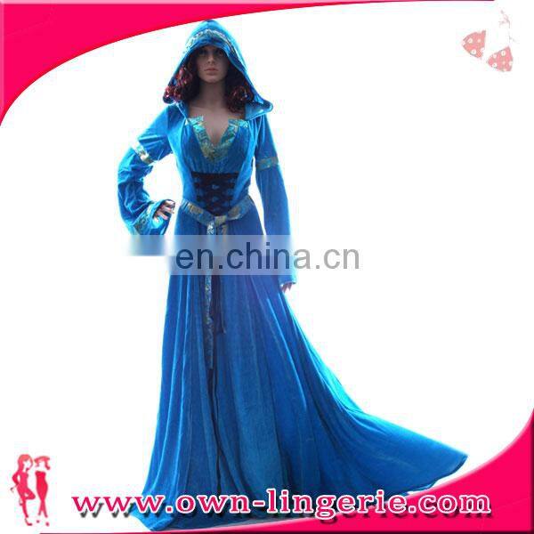 elegant renaissance long dress female costume halloween costume