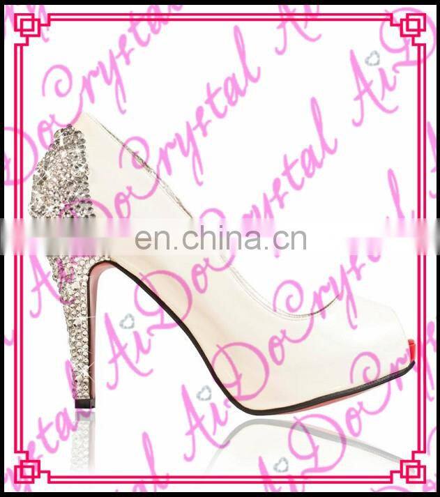 Aidocrystal bling bling After heel stick crystal elegant New Fashion Peep toe Womens Wedding&Party 14cm High Heels Shoes
