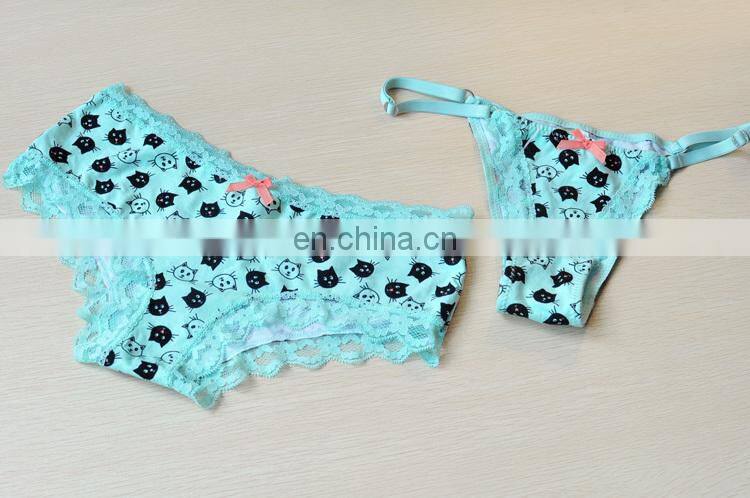 2015 nifty and sexy underwear set/cotton top set/chemise