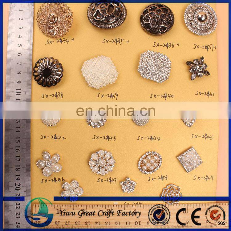 custom garment metal coat fashion vintage rhinestone buttons wholesale