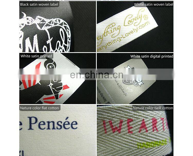 Customized logo Polo shirts washable woven label sew on back main label/neck label