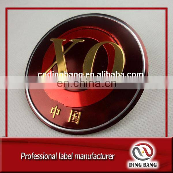 Professional Metal Crafts High Technics Printed And Stamped Type Custom Brand Round Aluminum Wine Label