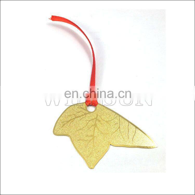 Custom fancy metal leaf bookmark with elegant logo