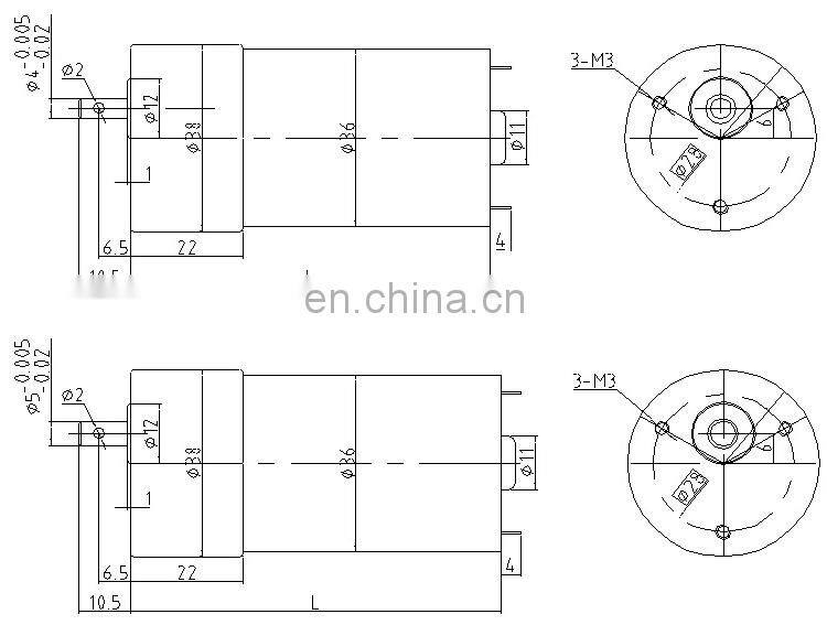 24V High Torque Reducer Motor with Gearbox Low rpm DC Gear Motor BMM205M