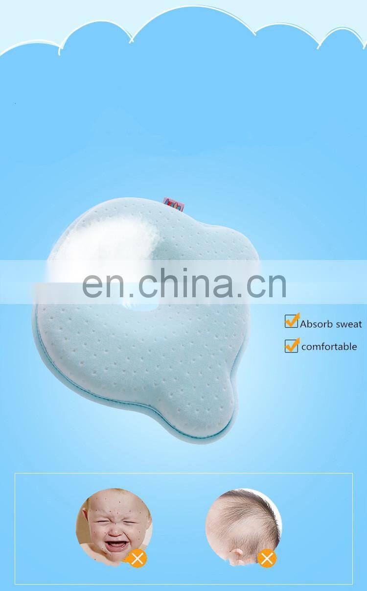 Baby Head Shaping Pillow with 100% Cotton Breathable and Memory Foam Preventing and Correcting Flat Head baby foam pillow