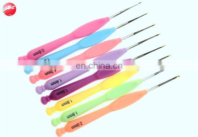 New Designed High Quality TPR Grip Knitting Needle Iron Crochet Hook