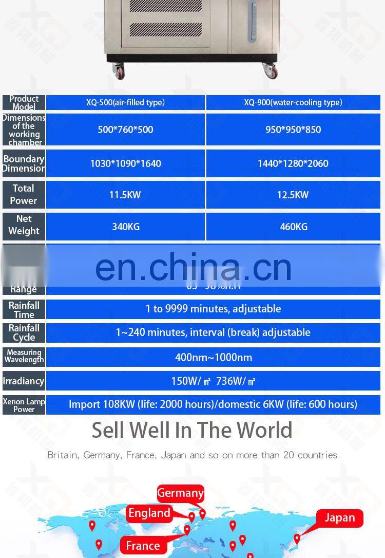 Xenon lamp weathering test box Xenon arc lamp aging box simulated light aging fluorescent lamp irradiation test box