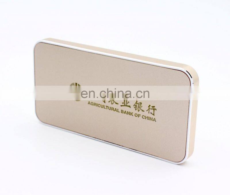 2020 super thin metal power bank oem logo micro usb mobile power charger customized color