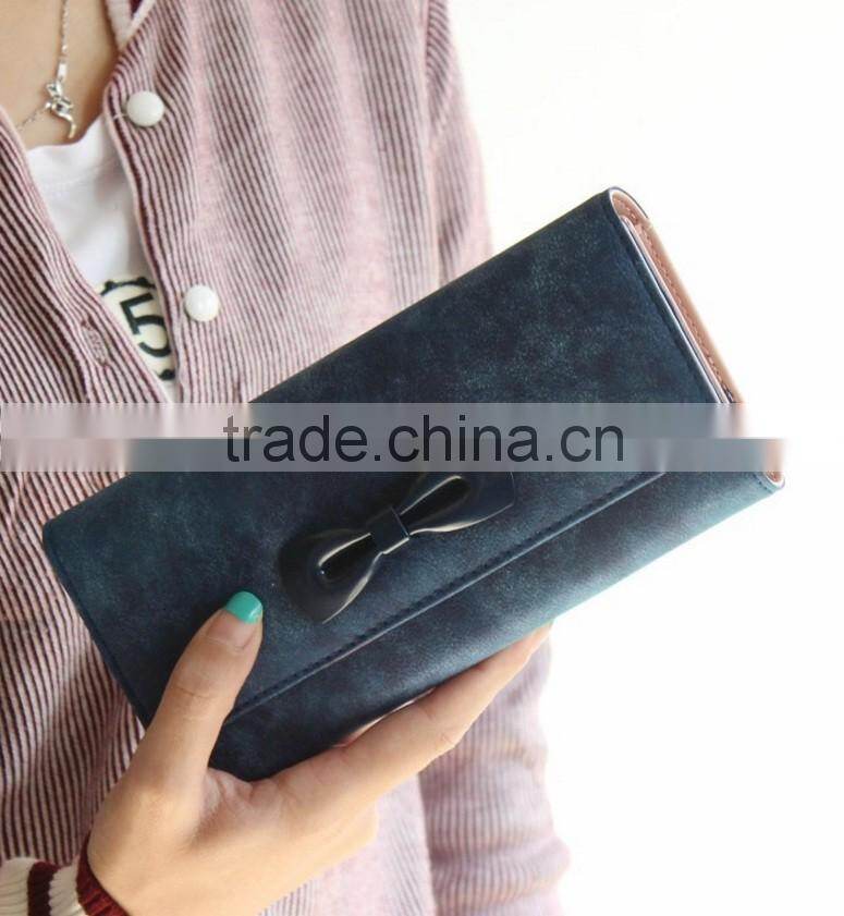fashional Trendy and popular Pu leather Butterfly bow wallet Purse Cartera para dama de calidad Carteira
