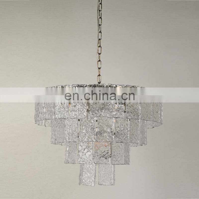 Water pattern chandelier replica pendant crystal art glass chandelier