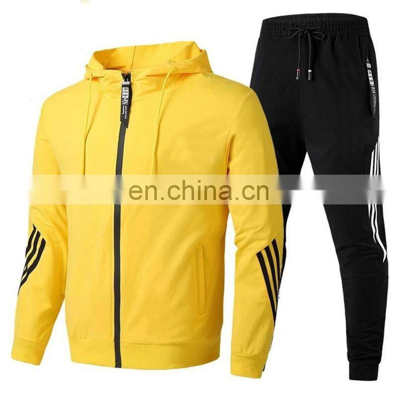 Hot sale new year christmas sale 2-pieces colour block hoodie plus size clothes sports suit custom men's hooded suit