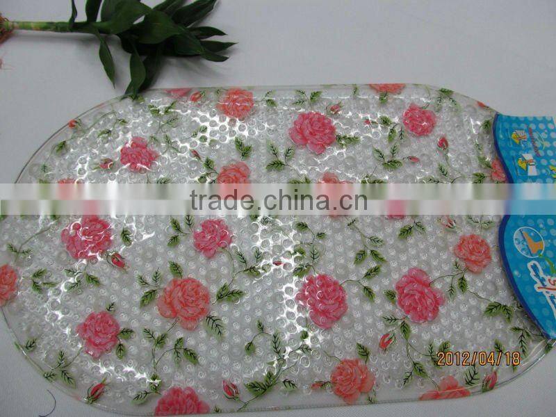 PVC bath printed bath mat mat anti-slip mat (JK-6636J)