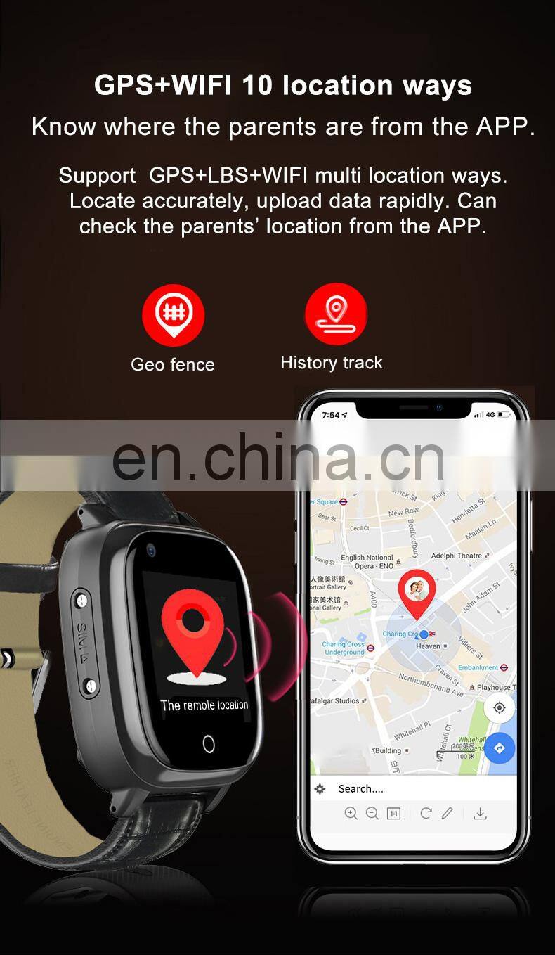 TOP Sale 4G T5S GPS WIFI Video Call Kids Elderly Smart watch, SOS Fall Down Detection Heart Rate Smartwatch wearable devices